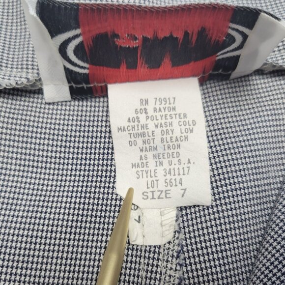 Vintage Smart Pants Black & White Houndstooth Pleated Trousers Made in USA - Picture 9 of 10